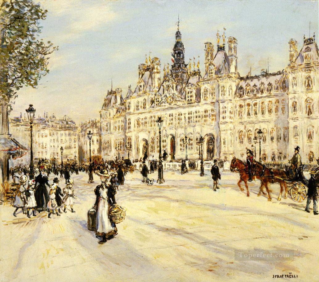 Jean Francois Raffaelli The Hotel de Ville de Paris Oil Paintings